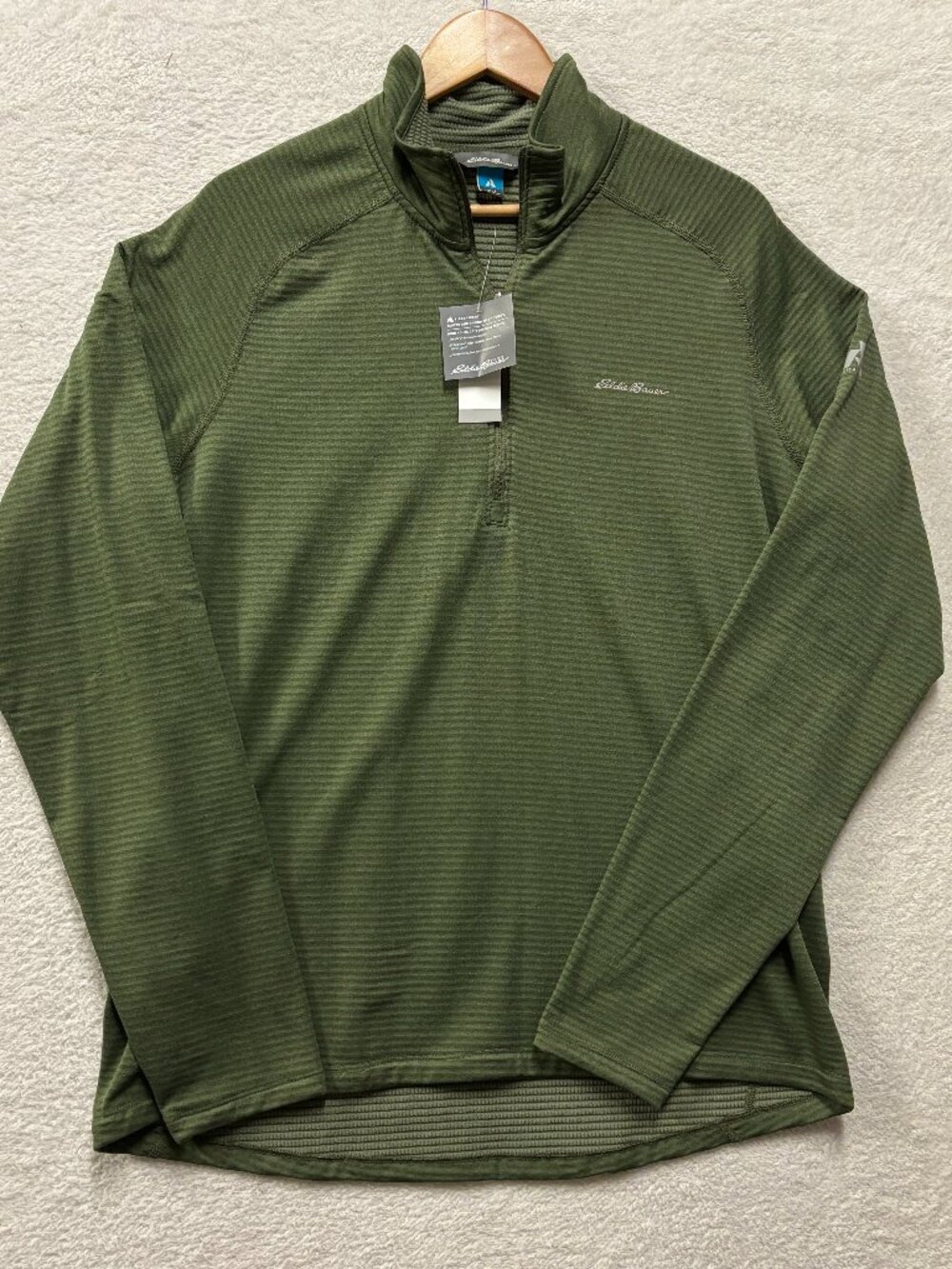nwt Eddie Bauer First Ascent Mens L High Route Grid Air 1/4 Zip Fleece Pullover